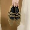 Retro design pointed head shallow mouth inner height increase single shoes women's 2025 autumn new French evening wind Mary Jane shoes