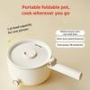 1.6L Foldable Handle Non-Stick Electric Pot, Multi-Function Cooker for Home/Dorm/Solo | Noodles, Hot Pot, Soup, Compact Design