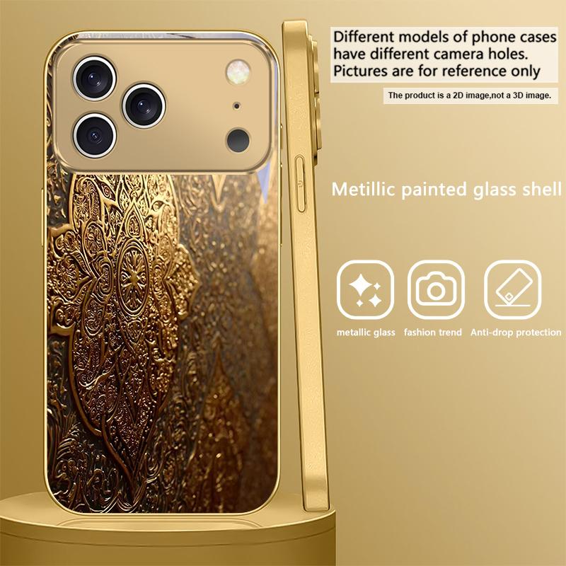 

Золотой Классический Эмблема Для IPhone 17Pro Max 16 17 Pro 15 Pro 14 13 Plus 12 Mini 11Pro Max XR 16E 17 Air Золотой стеклянный чехол для телефона iPhone 13 mini