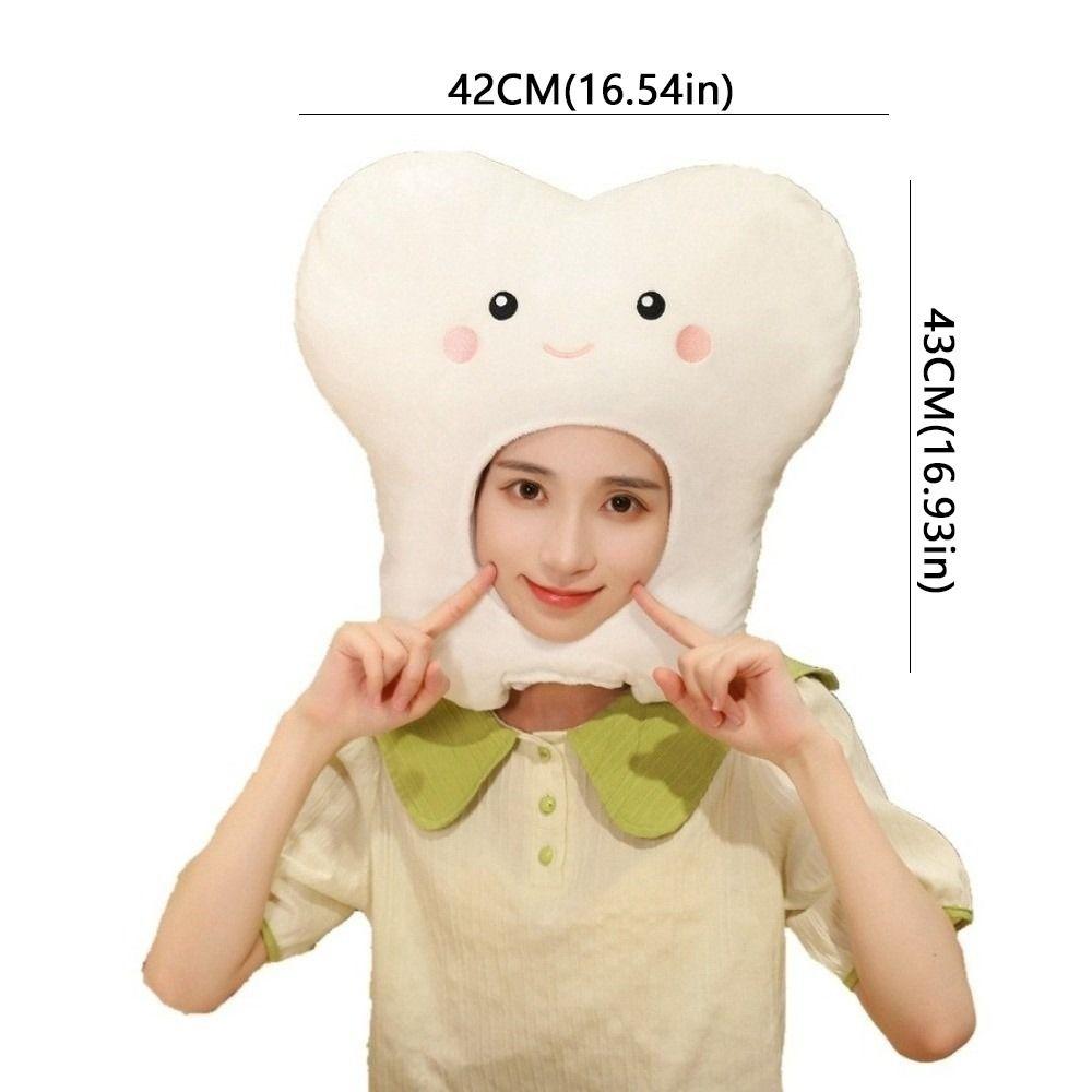 Funny Tooth Hood Hat Animal Theme Dress Up Hat Headgear Plush Animal Hat Christmas