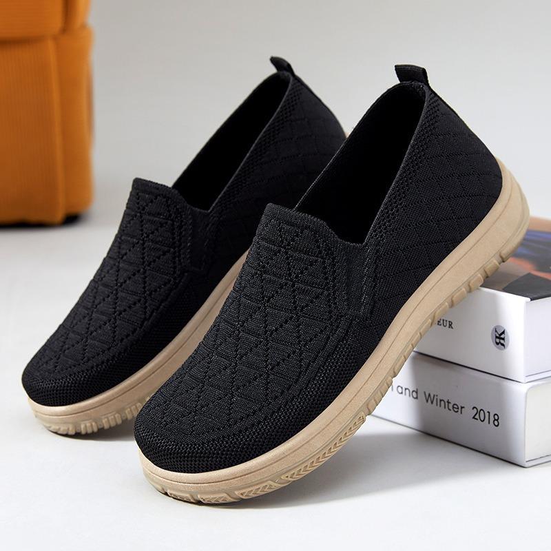 Women‘s Shoes Versatile Summer Shallow Flat Slip-On Cloth Soft-Sole Comfortable Mother.