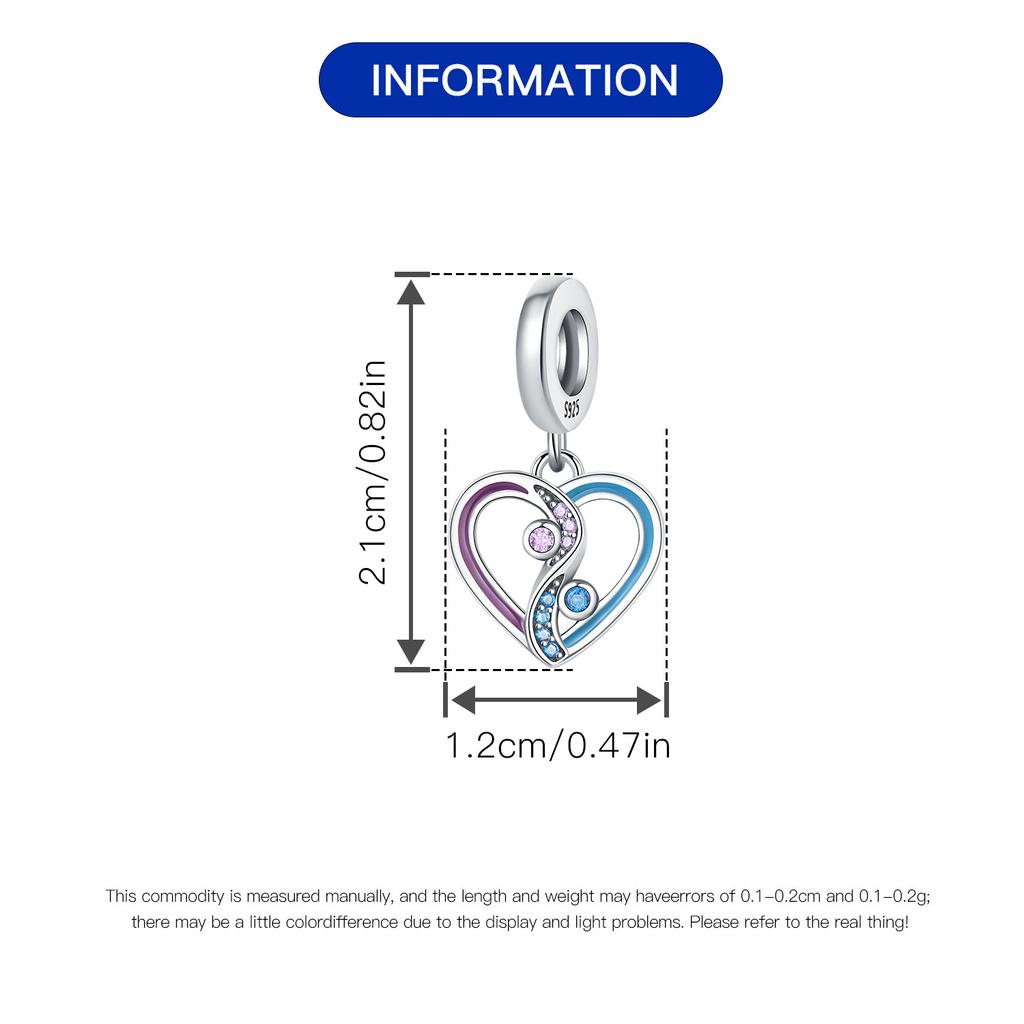 Beads Copper Charms Original Love Heart Hollow Pendant Beads Fit Bracelet Jewelry Diy Women Fine Gift Accessory