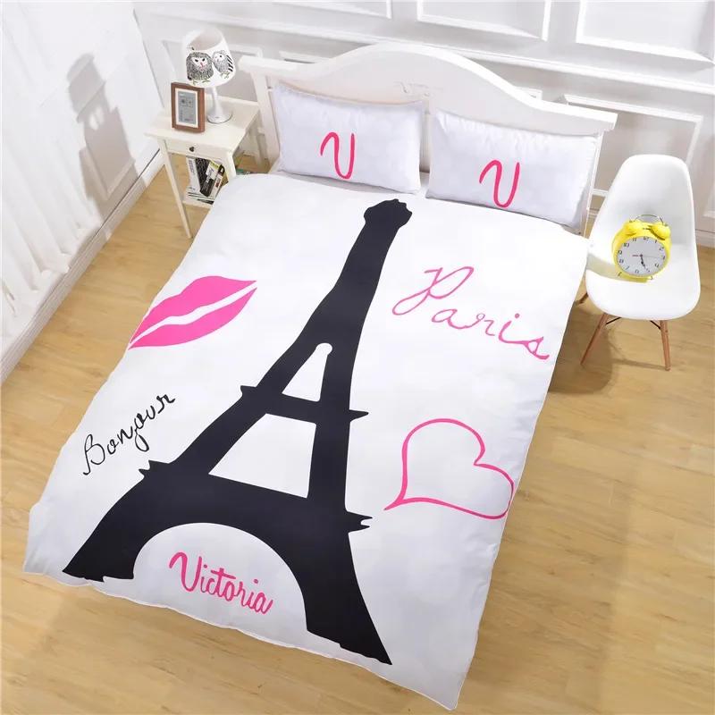 

King-Sized Dimensionsd Dimensions Beding Set Reactive Printing Iron Tower Love Sexy Red Lips Weding Beding Set 10% Hot Double Bedrom Sets New 100*200cm Single