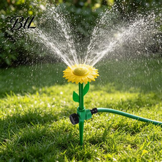 High-quality Plastic Sprinkler Sunflower Lawn Garden Hose with Spike Base Adjustable Nozzle Fun Pet Water Toy for Large Area Coverage Irrigation Patio