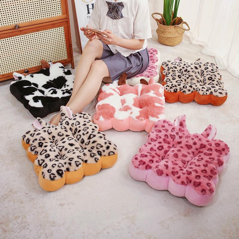 Print Leopard Cushion Animal Office Tatami Fill Doll Plush Pillow Bolster Gift