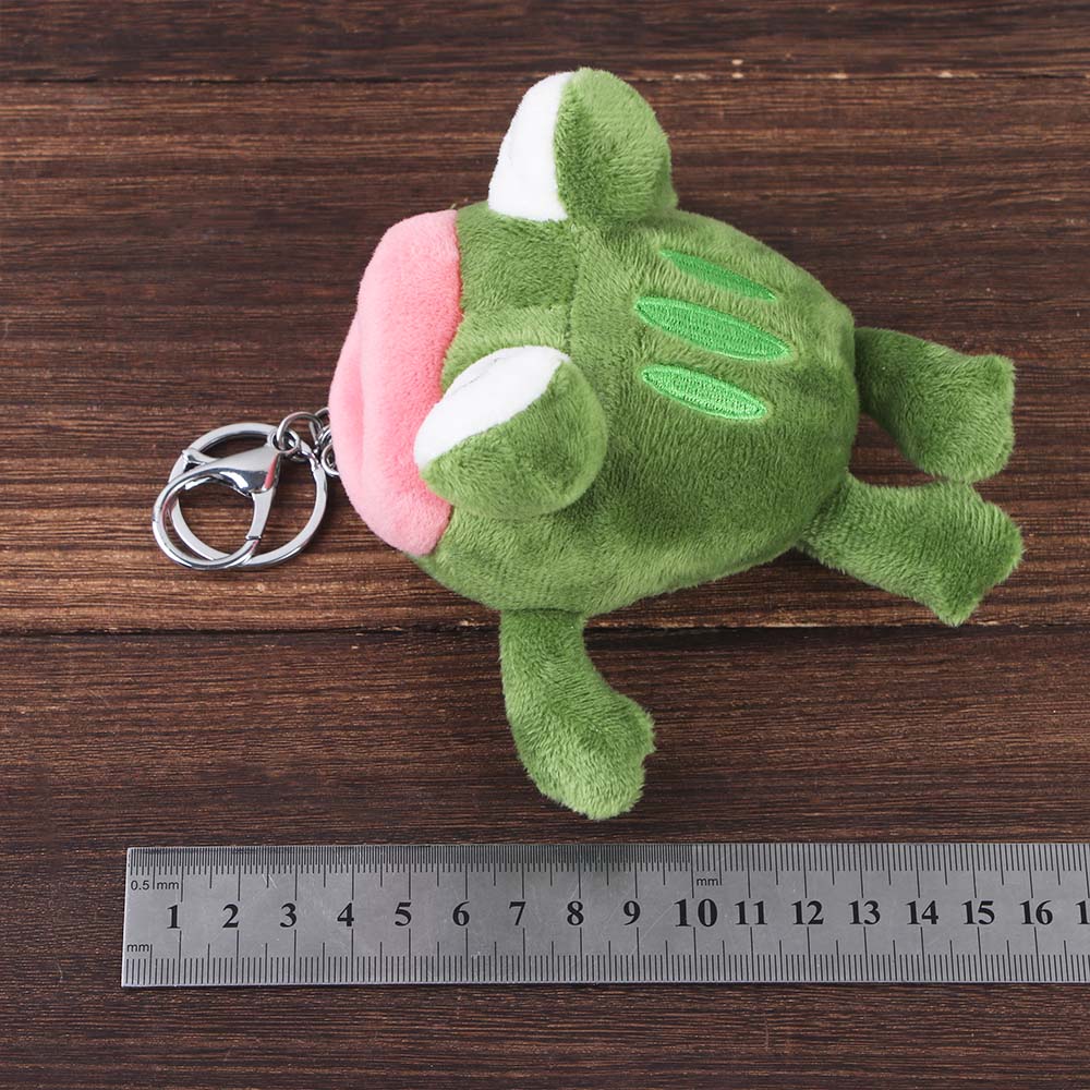 Stuffed Animals Car Key Ring Soft Toy Plush Keyring Big Mouth Frog Doll Plush Keychain Stuffed Toys