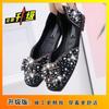 Pearl rhinestone women's shoes soft-soled single shoes women's shallow mouth single shoes women's 2025 summer and autumn new models