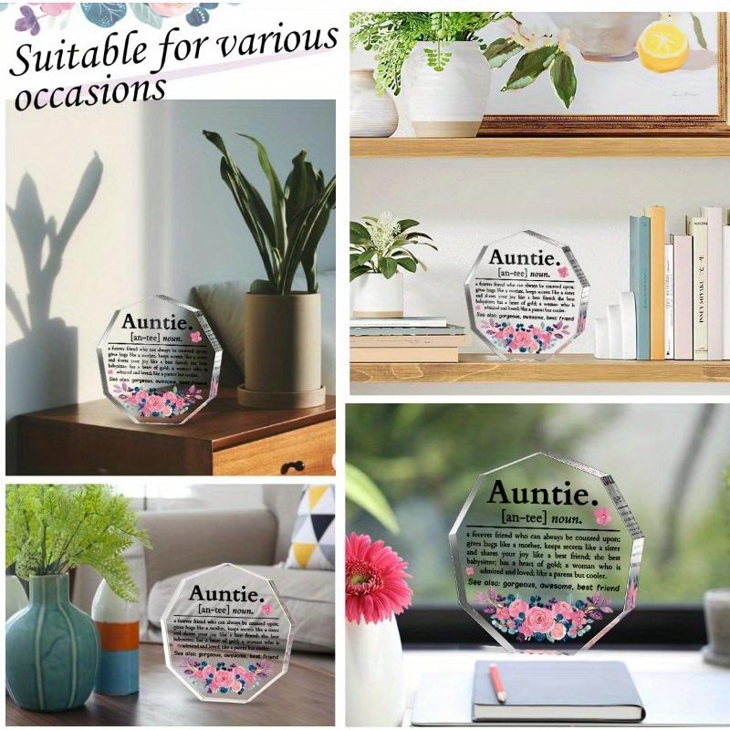 Best Aunt Ever Acrylic Plaque - Definition Gift from Niece/Nephew for Birthday & Christmas