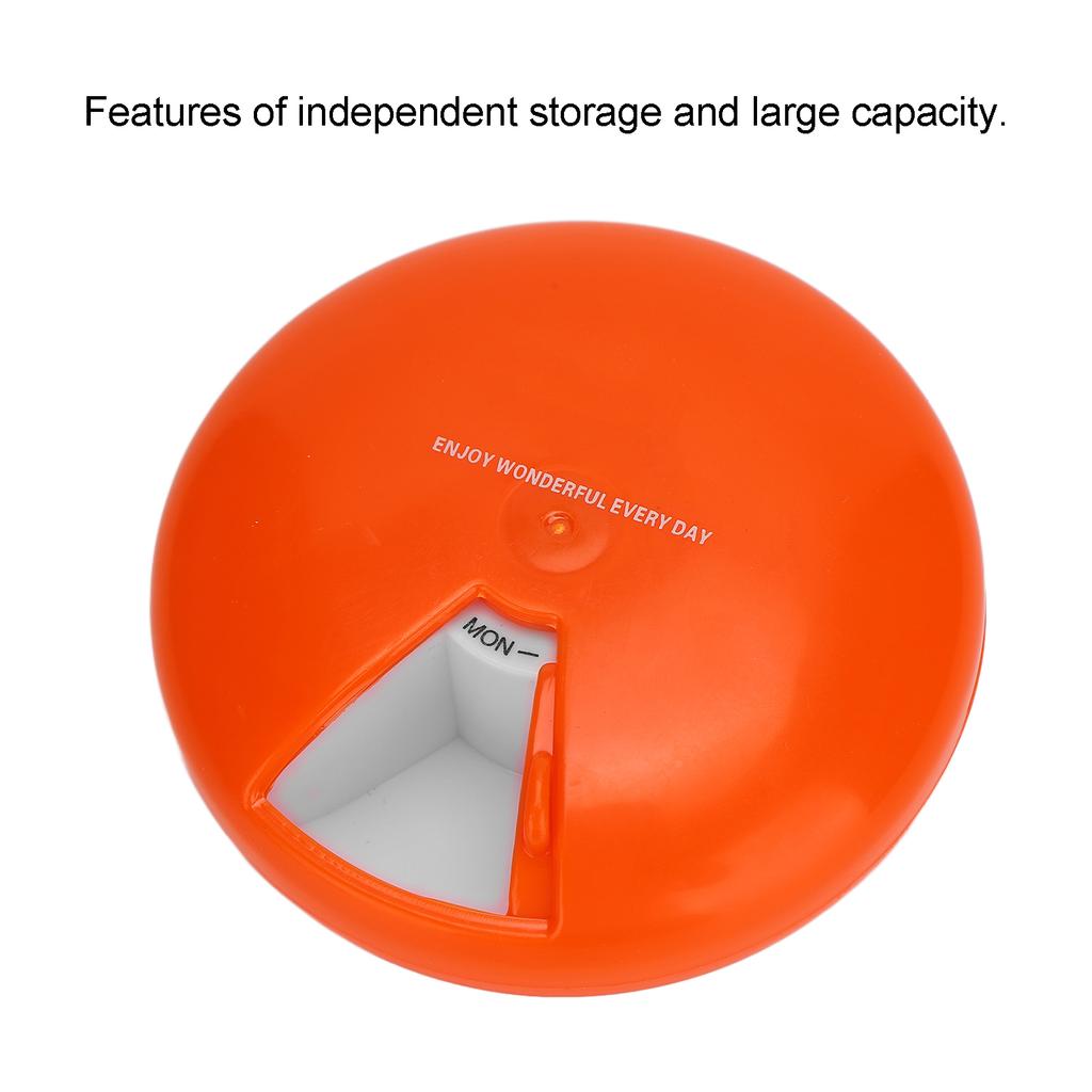 7 Grid Portable Medicine Organizer Box Rotating Weekly Pills Case Container for Outdoor Home Travel