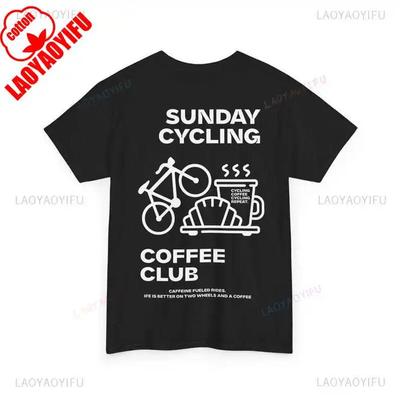 Sonntag Radfahren Kaffeeklatsch Grafik T-Shirts Unisex Frau Mann Sommer Fahrrad Hochwertiges T-Shirt Klassische Atmungsaktive Oberteile#Farbe