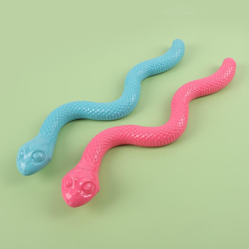 Pet Chew Toy Silicone Snake With Sound For Cats Dogs Training And Enrichment
