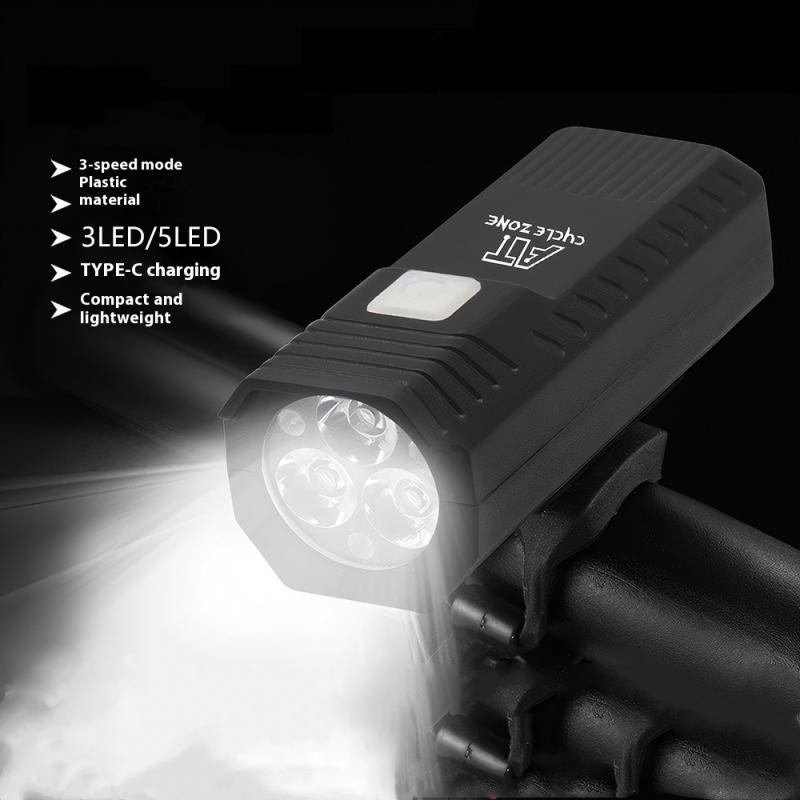Bicycle Front Light Type-C Rechargeable Bicycle Headlamp Road Bike Front Headlight For Night Riding Cycling Safety