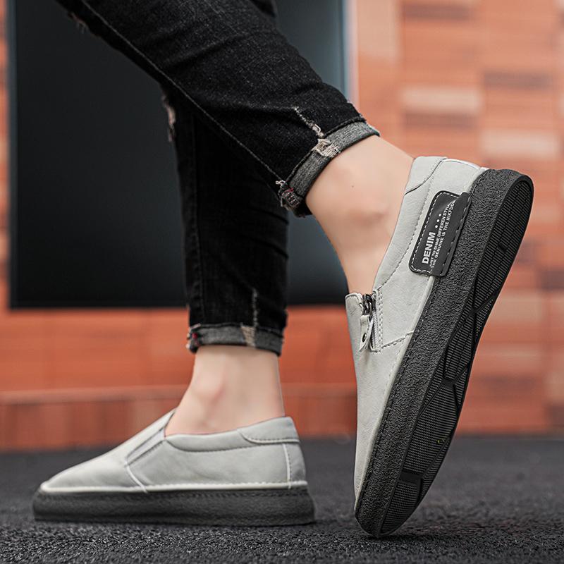 Casual men's board shoes New trendy design style Outdoor Leisure Party Daily Office Driving adult Grey hot selling loafer