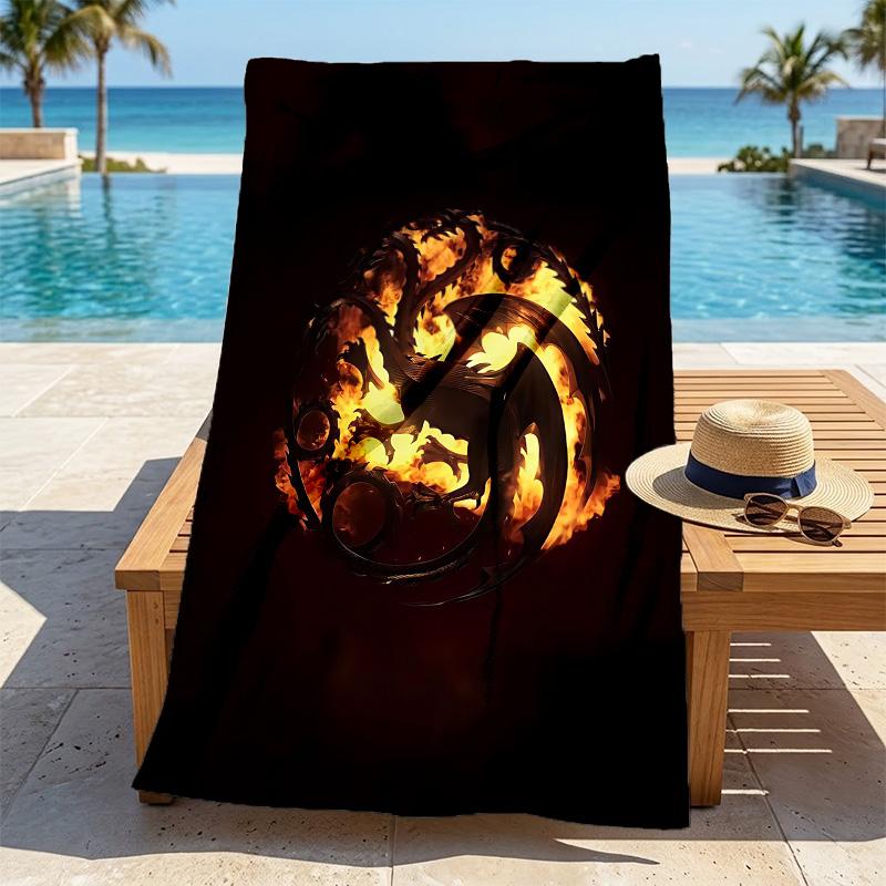 Fire Dragon Stylish Digital Printing Beach Towel Quick Drying Absorbent Blanket For Beach Pool Gym Travel Christmas Gift C9211366