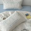 Girl Heart Simple Four-piece Set Soft Washed Cotton Cute Embroidery Heavy Industry Bed Sheet Quilt Cover Dormitory Three-piece Set