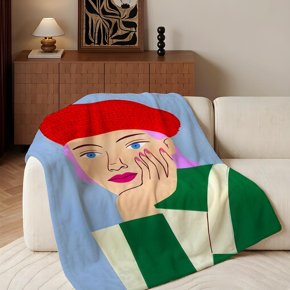 Artist A-Agathe S-Singer Throw Flannel Throw Blanket, Lightweight Cozy, Durable Washable Cute Cool