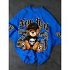 European and American Men's Summer Gothic Letter Teddy Bear Print Soft and Breathable Round Neck T-shirt Outdoor Street Top