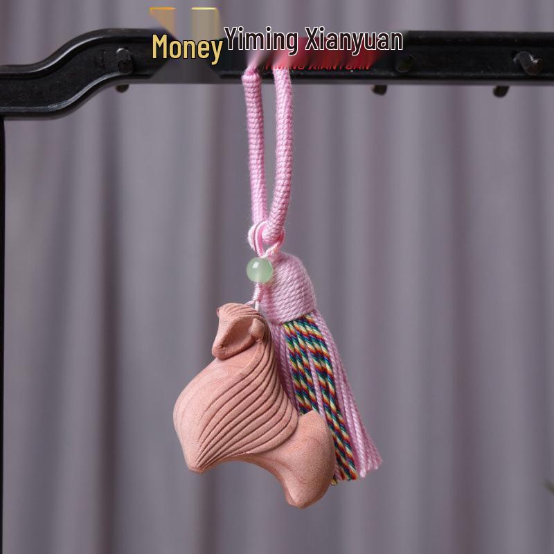 Blood Cypress Zodiac Horse Violet Wood Pendant Keychain