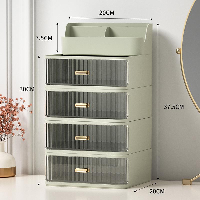 High-Capacity Cosmetic Storage Box: Dustproof Makeup and Skincare Organizer for Dormitory Dressing Table