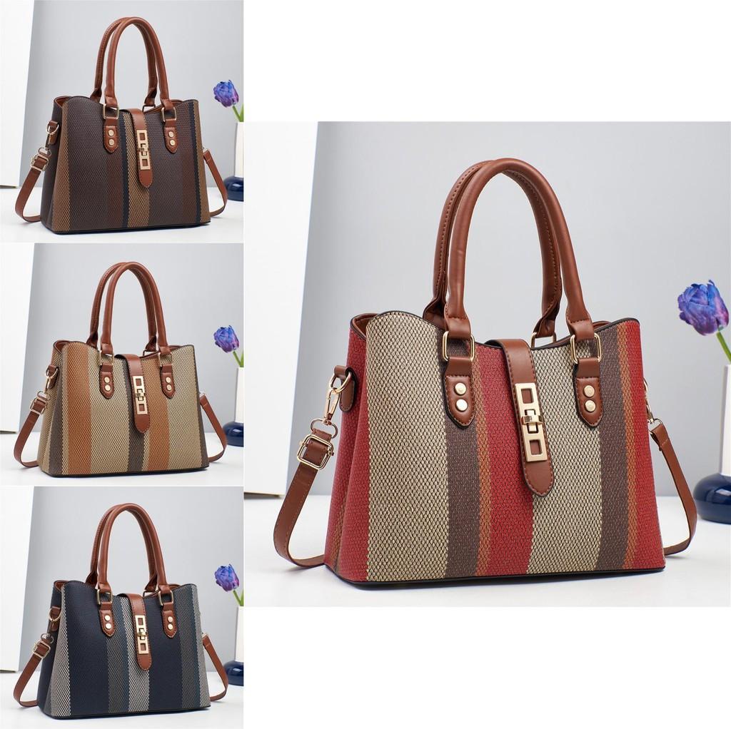 Fashionable Large Capacity Color Block Tote Bag For Women Stylish Casual Use