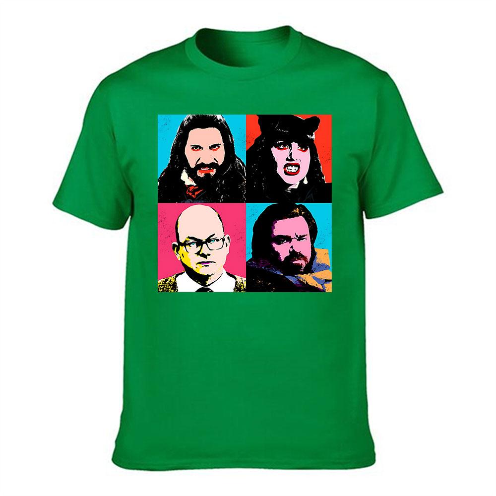 Unisexs Cotton Short Sleeve Tshirt What We Do In The Shadows Pop Art Print Casual Daily Wear Tee For Movie Fans