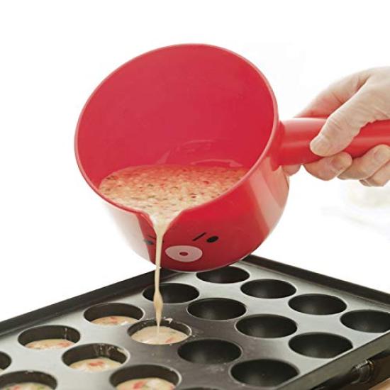 KAI Takoyaki Tool 5-Piece Set: Includes 2 Picks, Kitchen Paper, Oil Brush, Batter Dispenser, Bowl, and Dispenser.