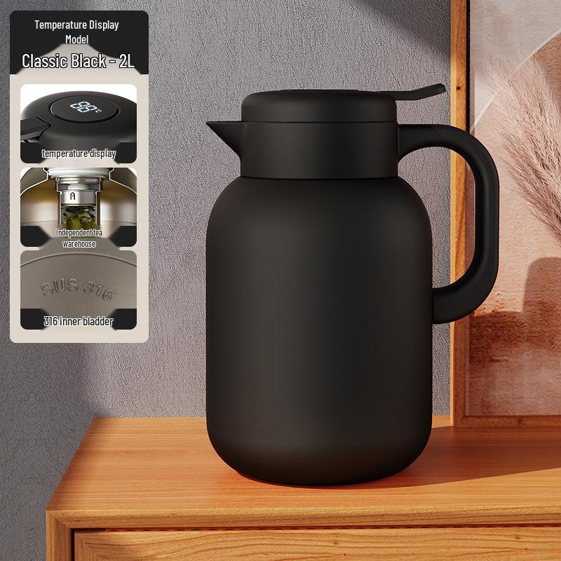 Large Capacity Insulated Stainless Steel Teapot with 316 Inner Liner - High Temperature Resistant for Home Use