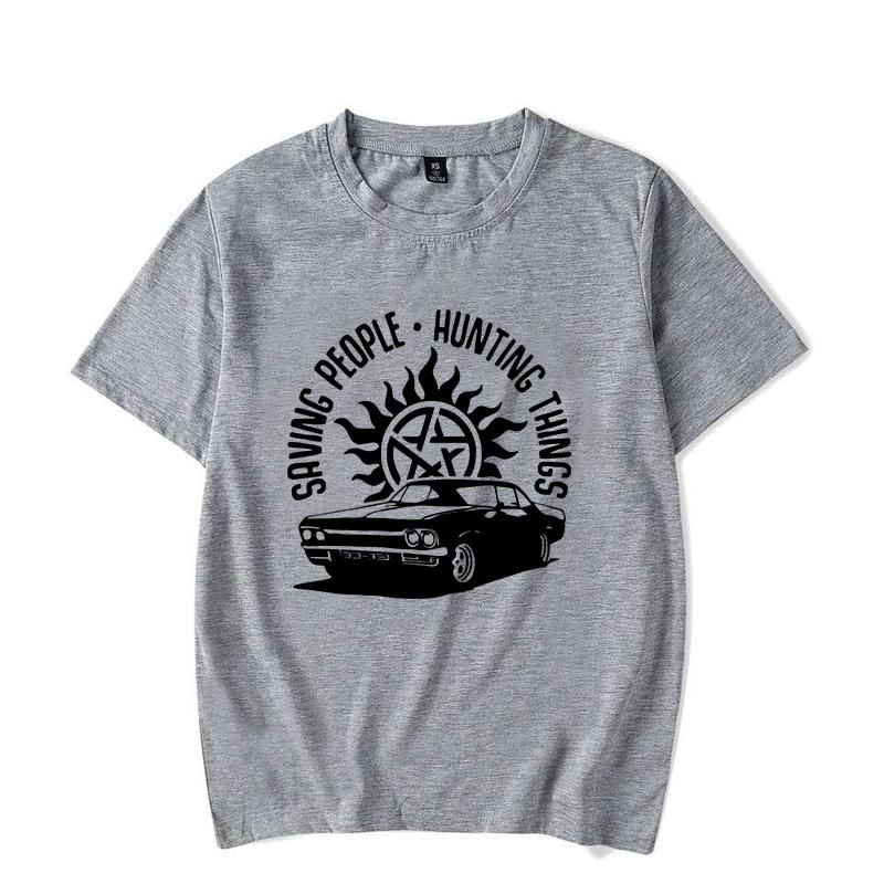 Vtipné tričko s potiskem Supernatural Dámské Pánské Ležérní Osobnostní Tričko Unisex Letní Písmenové Tričko Topy