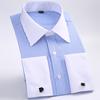 Men's French Cuff Dress Shirt  Long Sleeve Formal Business Buttons Male Shirts Regular Fit Cufflinks Shirt Plus Size 6XL