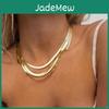 Chain Unisex Fashion Snake Women Necklace Choker Stainless Steel Herringbone Gold Color Chain Necklace For Women Jewelry