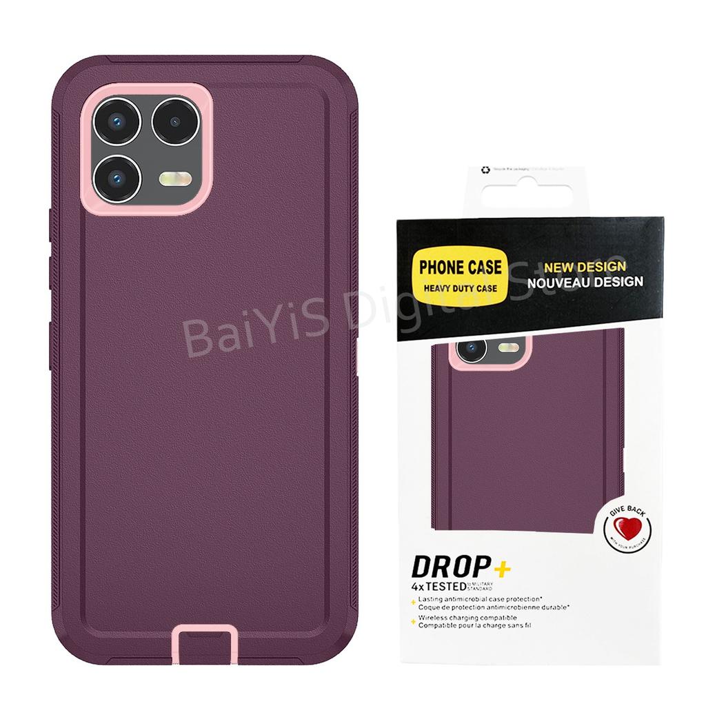 Casual Durable Heavy Duty Hybrid Defender Phone Case For T-Mobile Revvl 8 7 Pro 3-Layer Armor Shockproof Protective Cover