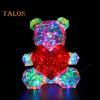 Teddy Bear Night Light Prismatic Iridescent LED Bear Lamp DIY Assembly Colorful Bunny Lamp for Valentine's Day Gift Bedroom Party Decor