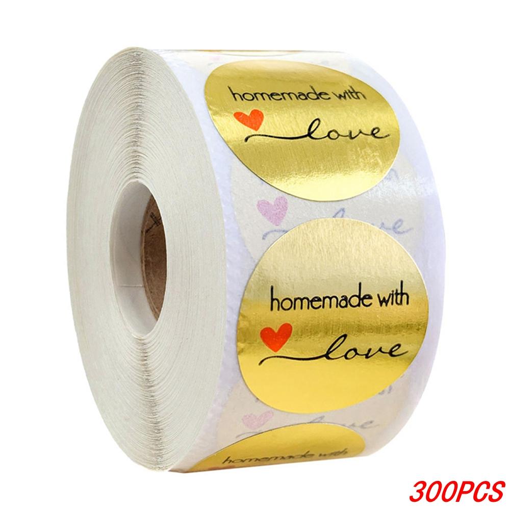 100-500pcs 1inch Vintage Kraft Paper Handmade With Love Stickers for Package Thank You Stationery Adhesive Labels Baking Seals