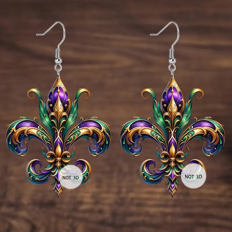 Trendy 2D Acrylic Mask Earrings for Parties and Gatherings