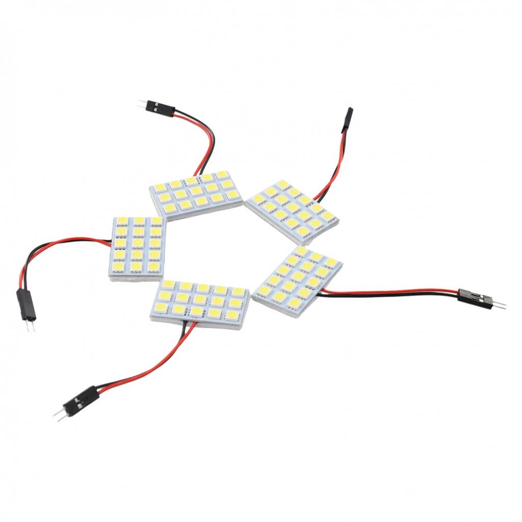 5pcs Car 5050 Xenon White LED 15-Panel Interior Dome Map Light Bulb Lamp