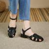 Women's low-heeled sandals summer new simple temperament solid color versatile large-size bag head sandals