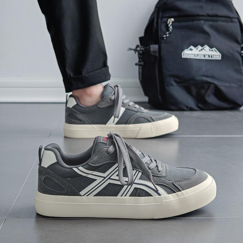 Platform Canvas Shoes Men's 2025 New Autumn Breathable Casual Sports Board Shoes Versatile Men's Shoes Low-top Shoes