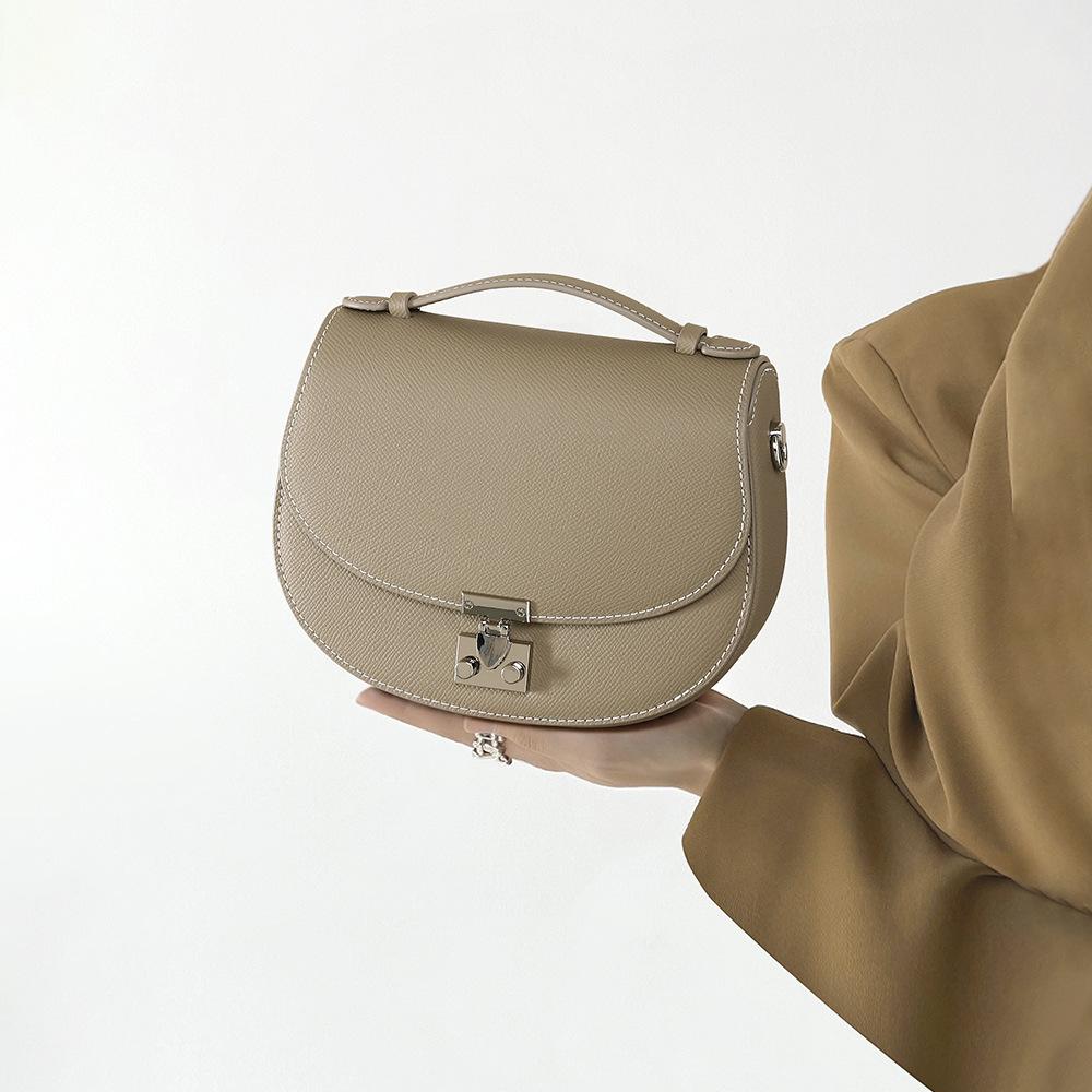 Winter Leather Women's Bag, Minimalist Style Leather Handbag, Niche Design Crossbody Bag