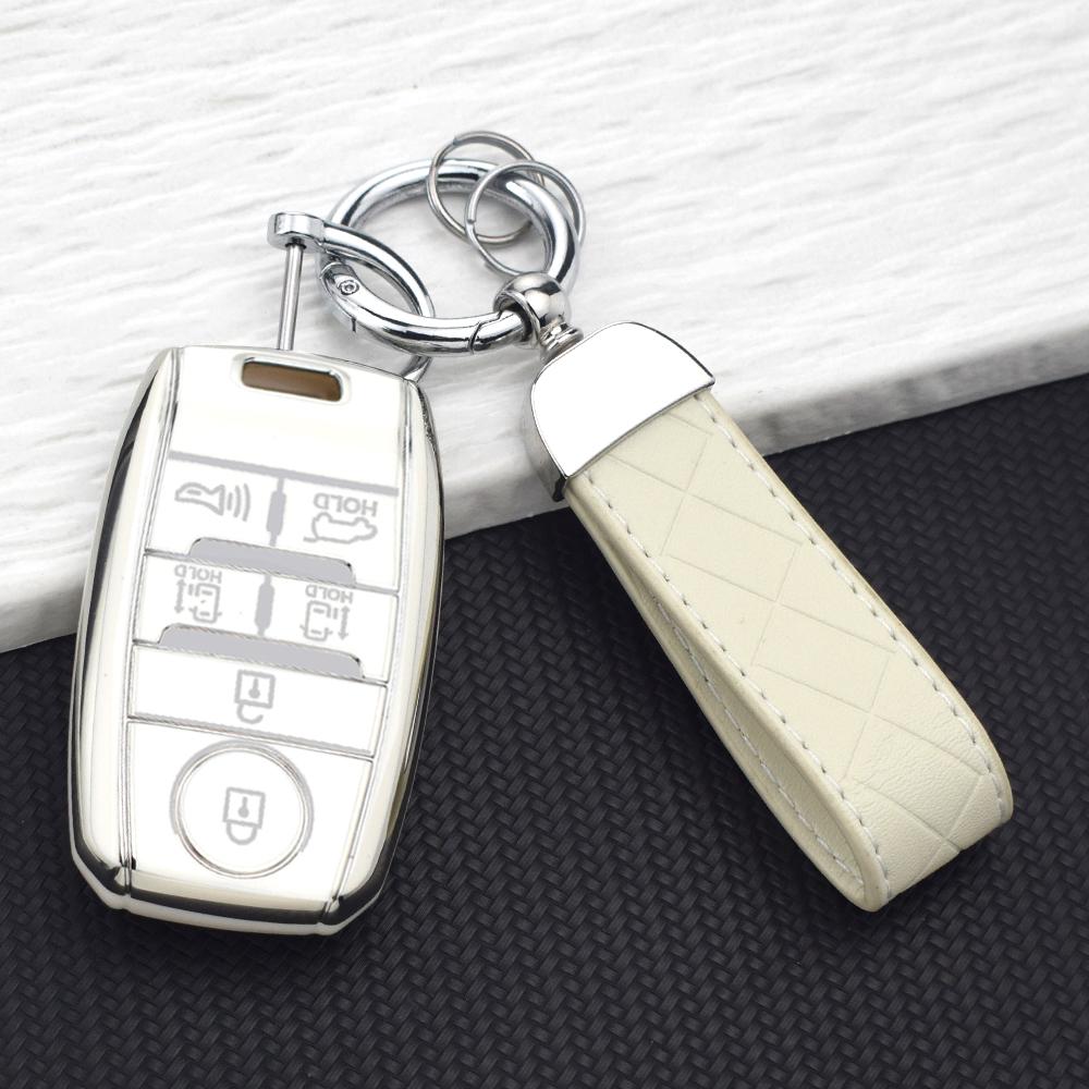 For Kia Sorento L580 Grand Carnival New Sedona Double Carnival Key Chain Parts 6 Buttons TPU Car Remote Key Case Cover Fob Shell