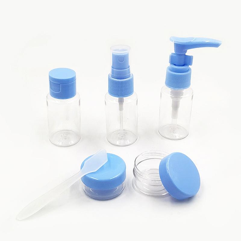 Travel-sized Bottles for Cosmetics - Transparent Plastic Bottles for Lotions, Portable Face Cream Bottles, Spray Bottles, Empty Bottles. 6-piece Set.