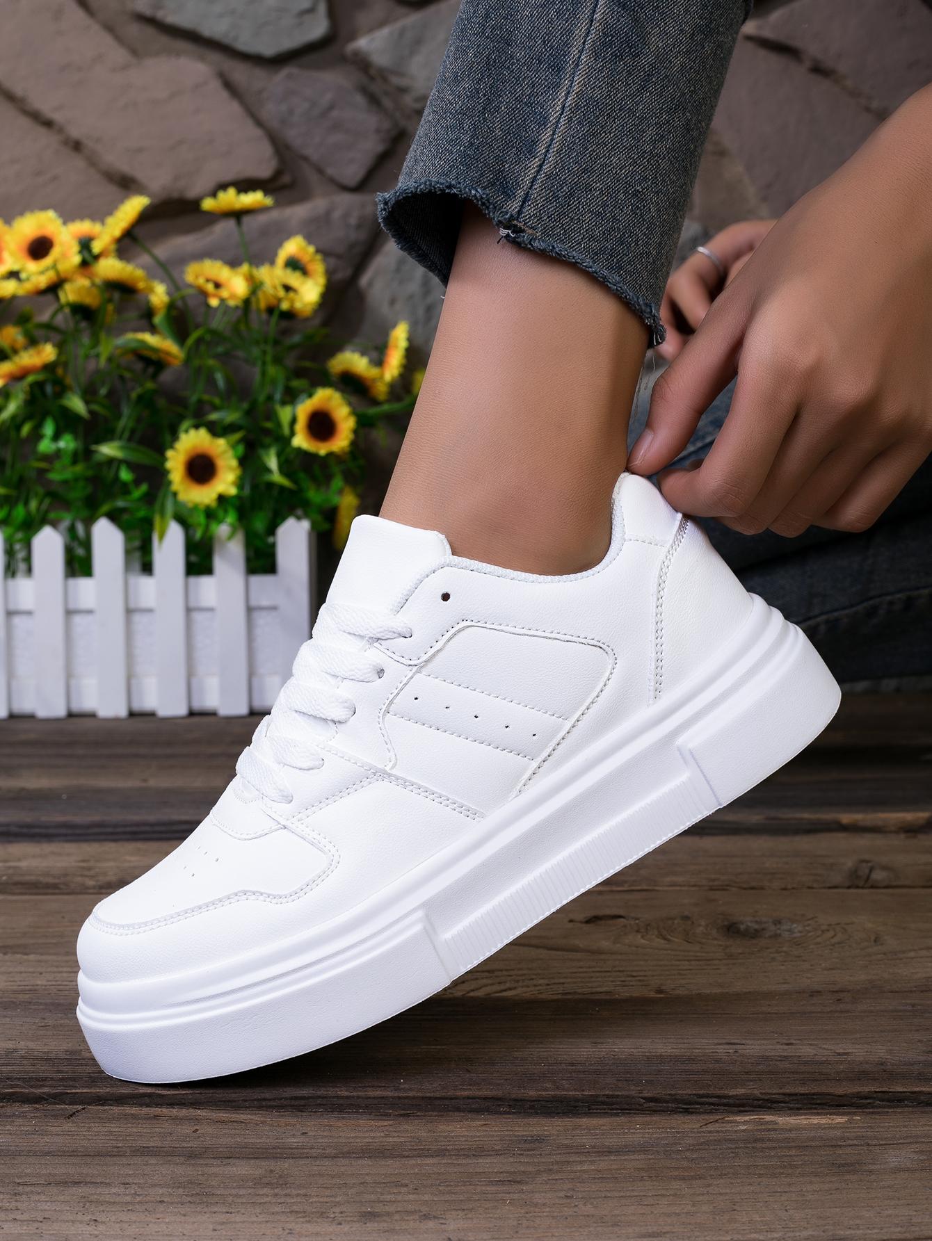 

Женская спортивная обувь Кроссовки для бега Удобная обувь На шнуровке Дышащая Белая обувь для ходьбы 39