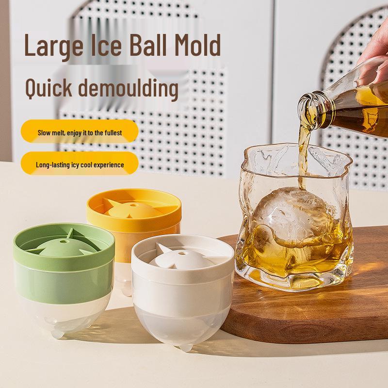 Food Grade Silicone Ice Ball Mold – Quick Freeze Round Whiskey Ice Cube Tray for Large Balls