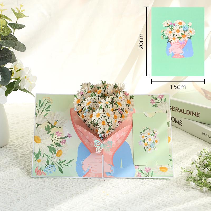 Popular 3D Handmade Christmas Bouquet Greeting Card