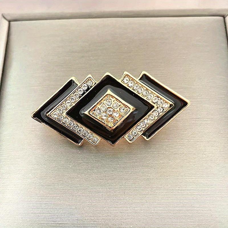 

1PC Refined Court Style Geometric Badge, Square Zinc Alloy Brooch, Perfect for Parties and Special Occasions
