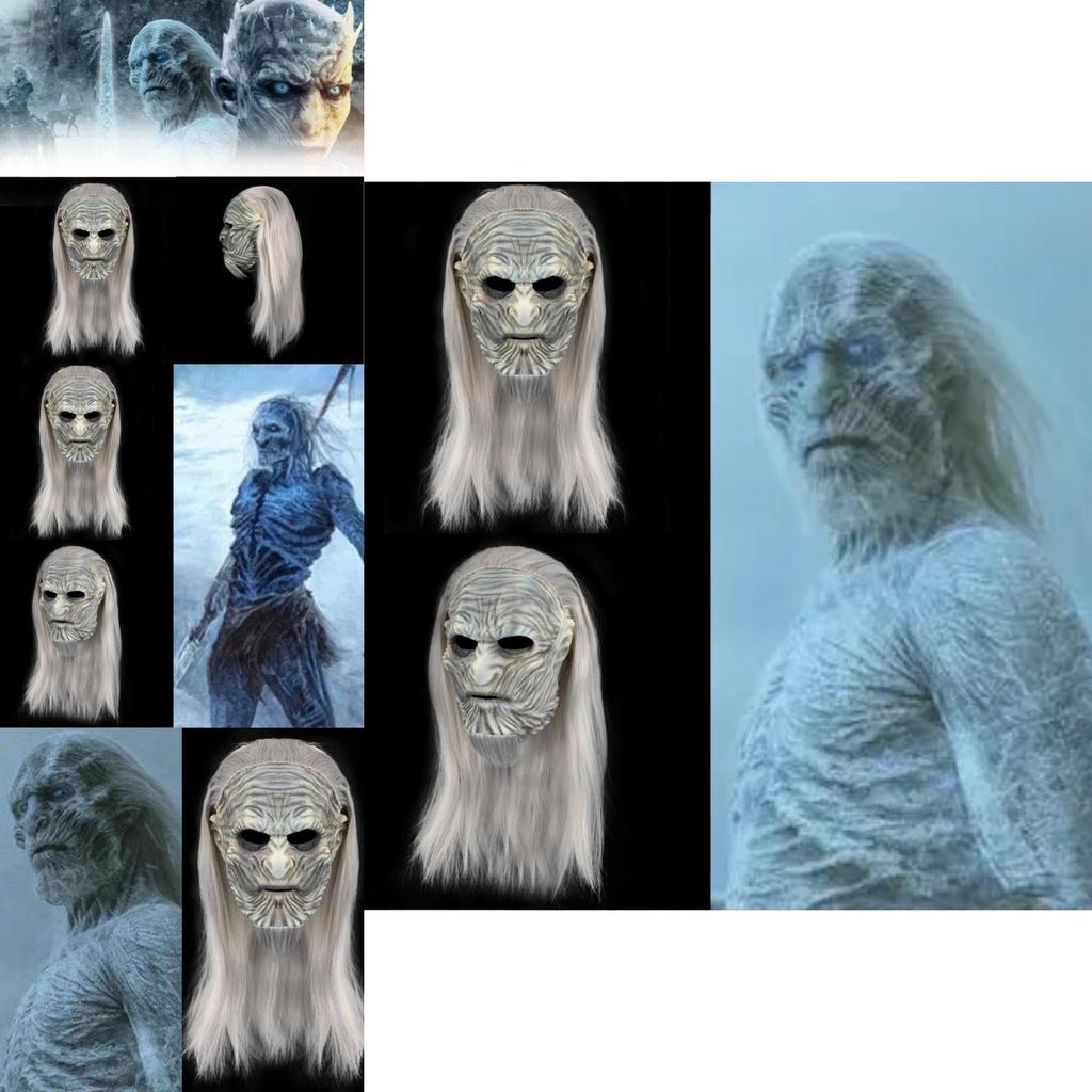 Terrifying Halloween Mask Premium Latex Headpiece Game Of Thrones White Walker Design