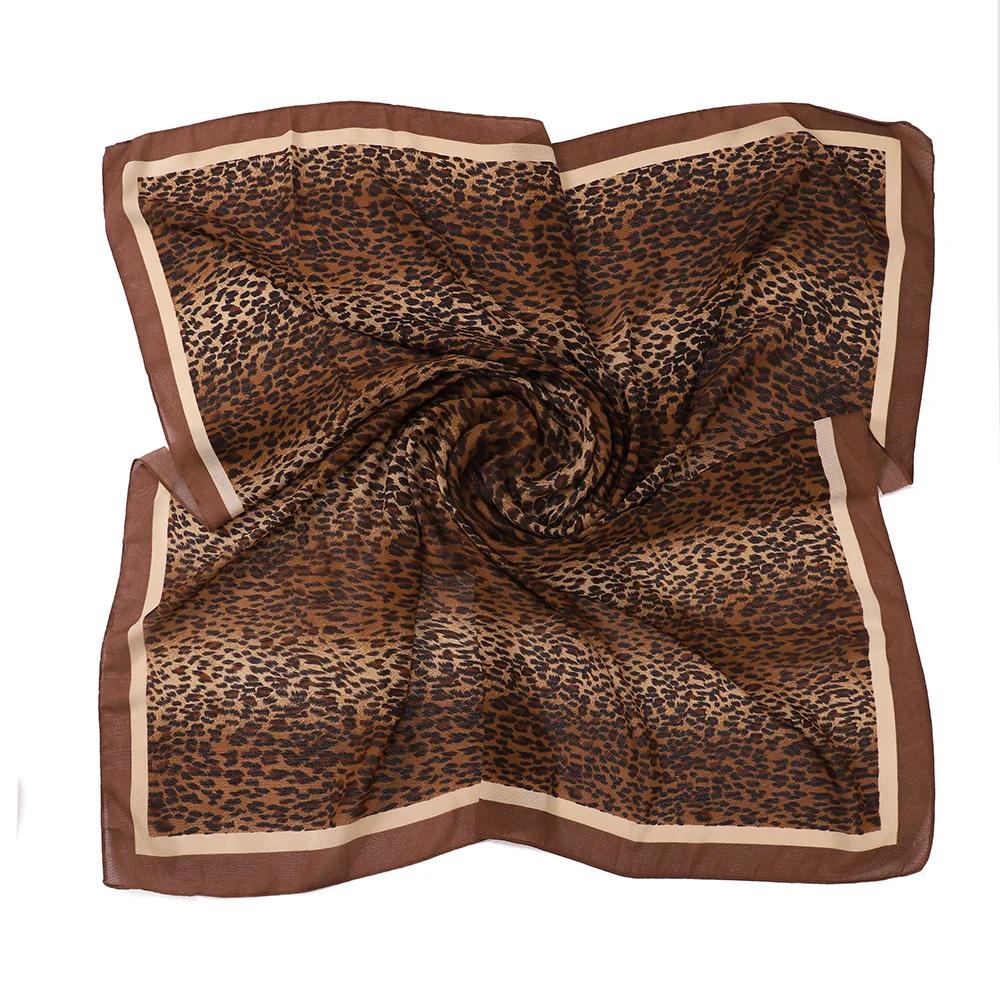New Design Leopard Print Square Scarf Hijab Voile Large Shawl Hijabs For Women Muslim Fashion Scarf Headwraps Turban Ramadan