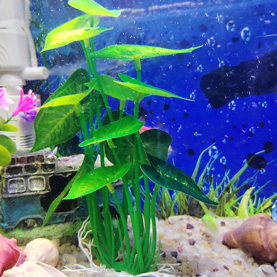 Artificial Aquarium Decor Plants Plastic Aquatic Plant with Large Green Leaves Underwater Plants Fish Tank Aquatic Plant Adorn