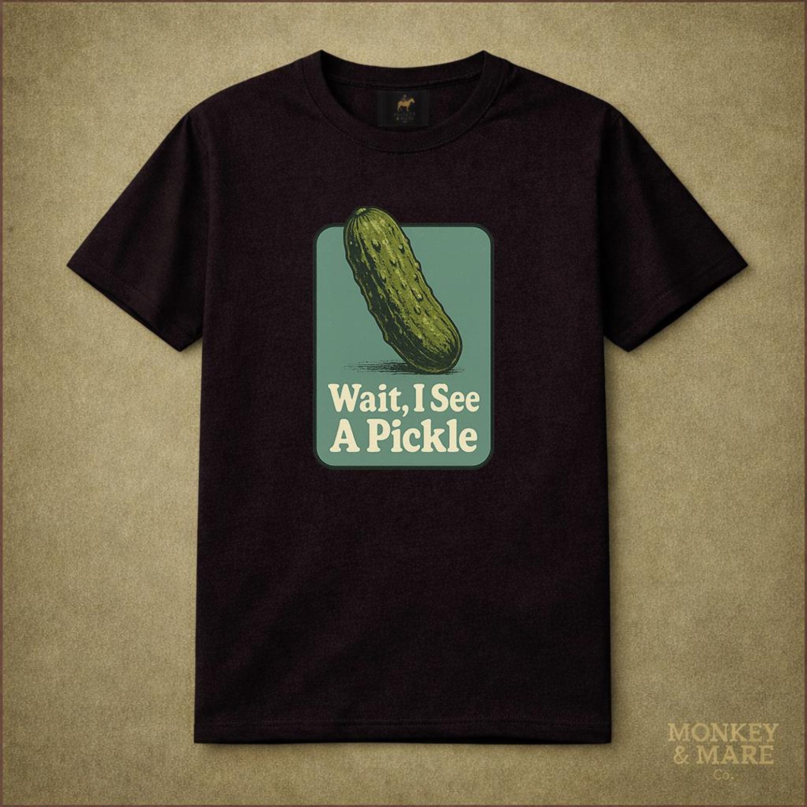 Wait I See A Pickle T-Shirt | Pickle Graphic Tee, Funny Food Humor 4XL