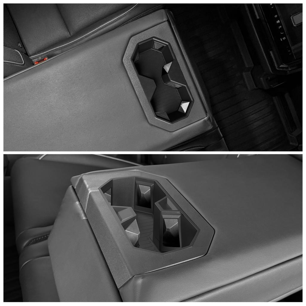 LUCKEASY for Tesla Cybertruck 2024 Car Cup Holder Auto Accessories Rear Row Drinks Holder Silicone Water Cup Storage Box
