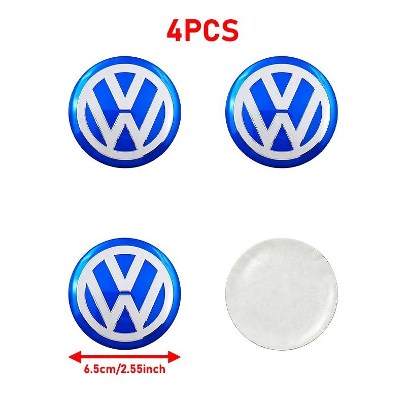 2026 New 4Pc 56mm 60mm 65mm Car Logo Wheel Center Hub Caps Badge Sticker Emblem Decals For VW GTI Golf 6 Polo R-Line CC Passat Tiguan B7PC7